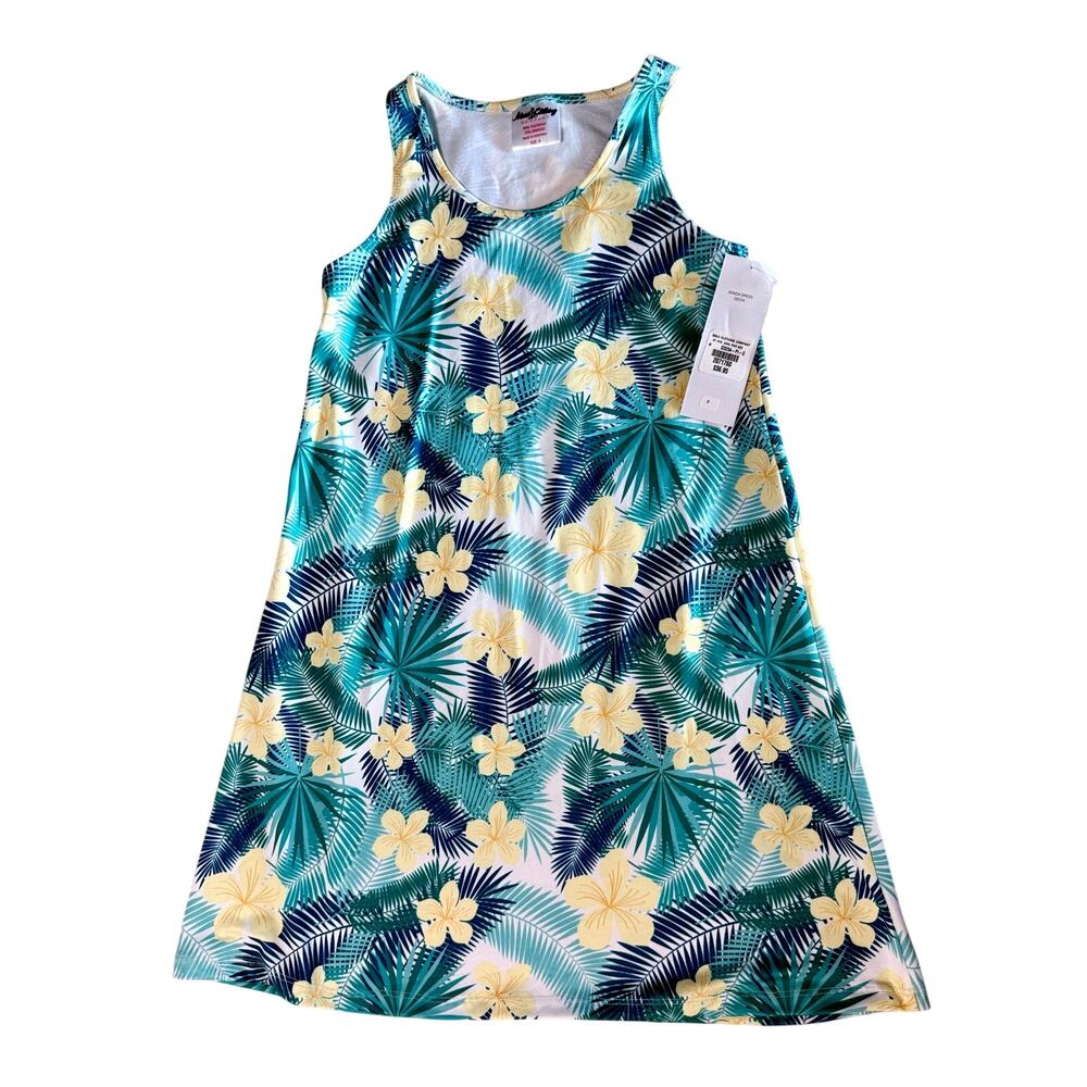 NWT Maui Clothing Company Girls Tropical Randa Dress Size 8 Hawaiian Hibiscus